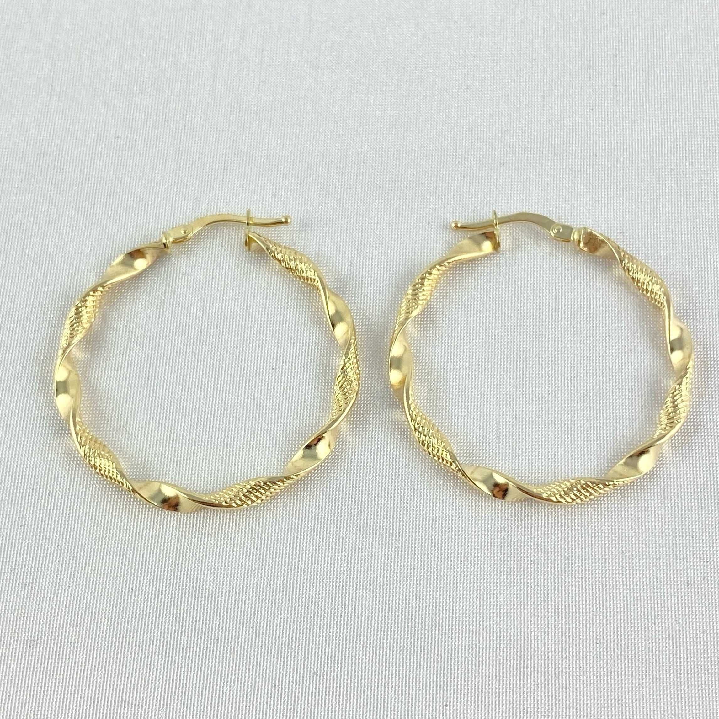 Cudowne ZŁOTE kolczyki skręcane KOŁA 3,1cm PR. 585 (14K)