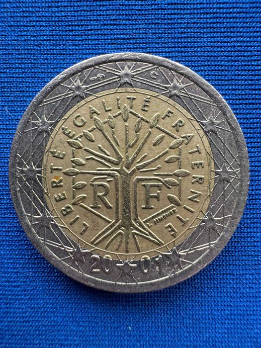 Moedas de 2 euros - França 2001 com erros de cunhagem