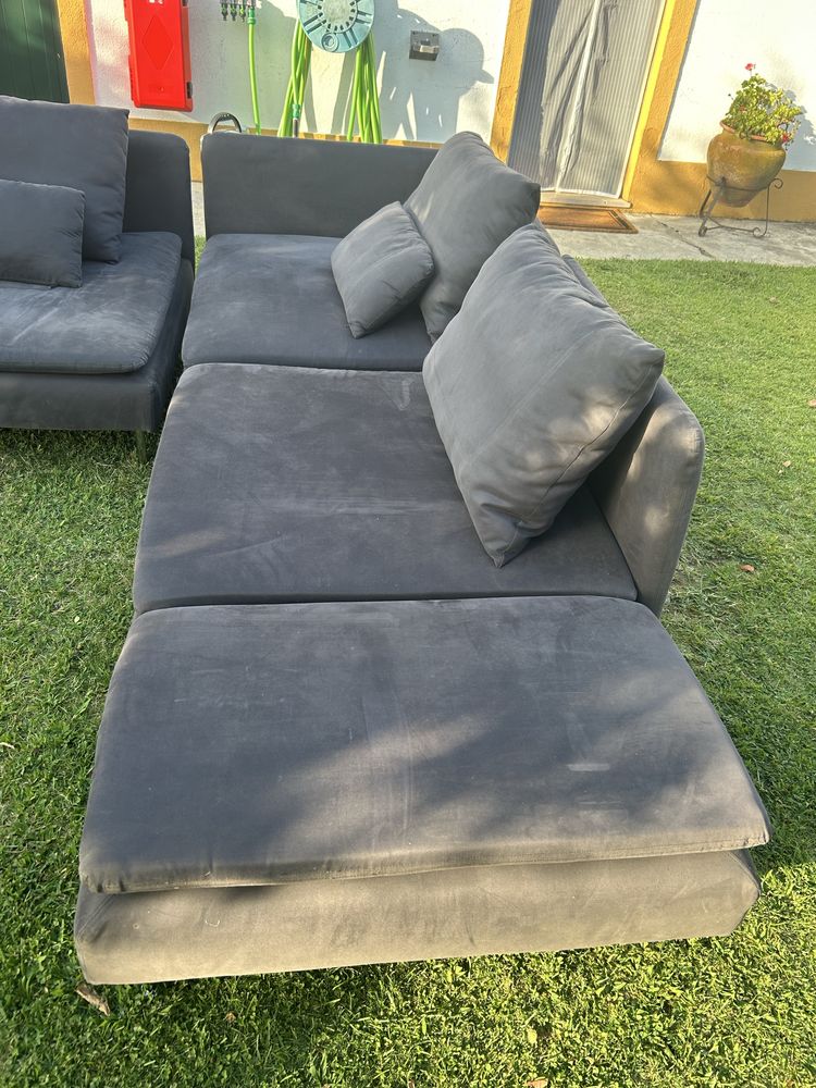 Sofá de sala com chaise lounge