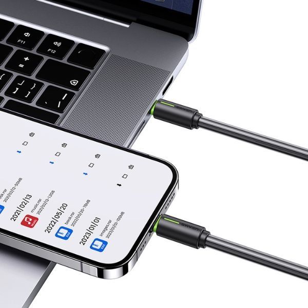 USAMS Kabel USB-C/Lightning 1m SJ73530W czarny/black YU Series