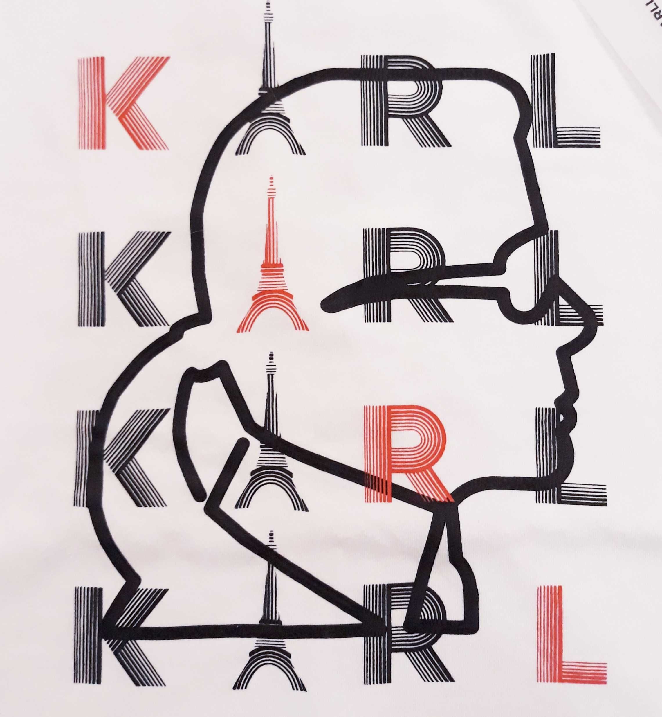 KARL LAGERFELD Oryginalna Koszulka T-Shirt Profil Głowa Bluzka Top