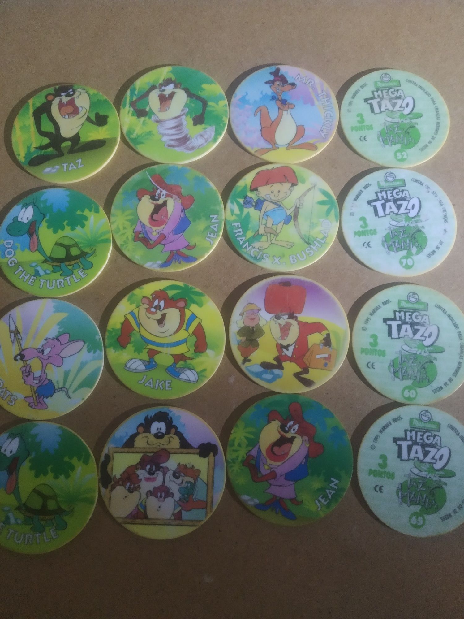 Conjuntos de Tazos Antiguidade Coleção