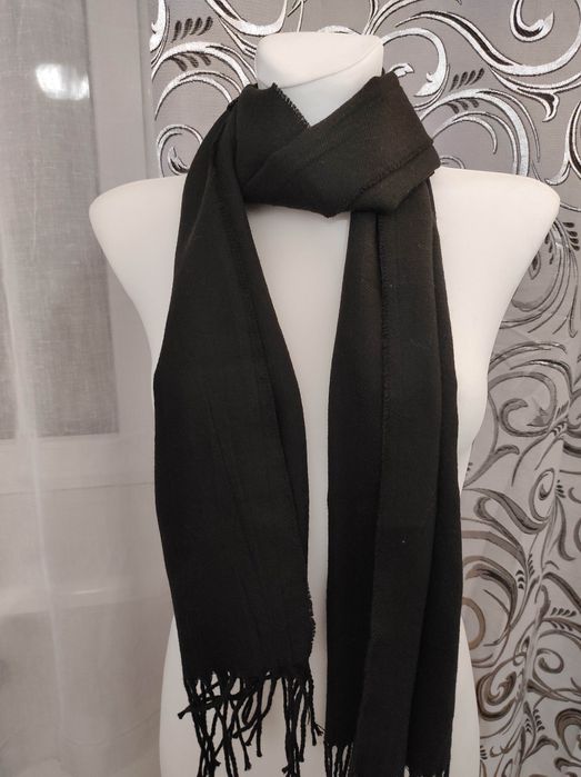 Szalik czarny gładki 170cm Gate pl
