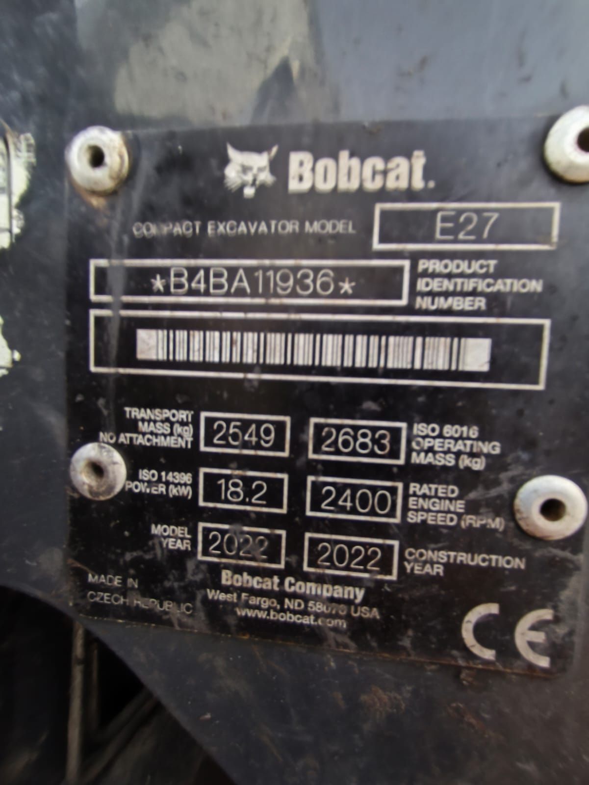 Minikoparka Bobcat E27