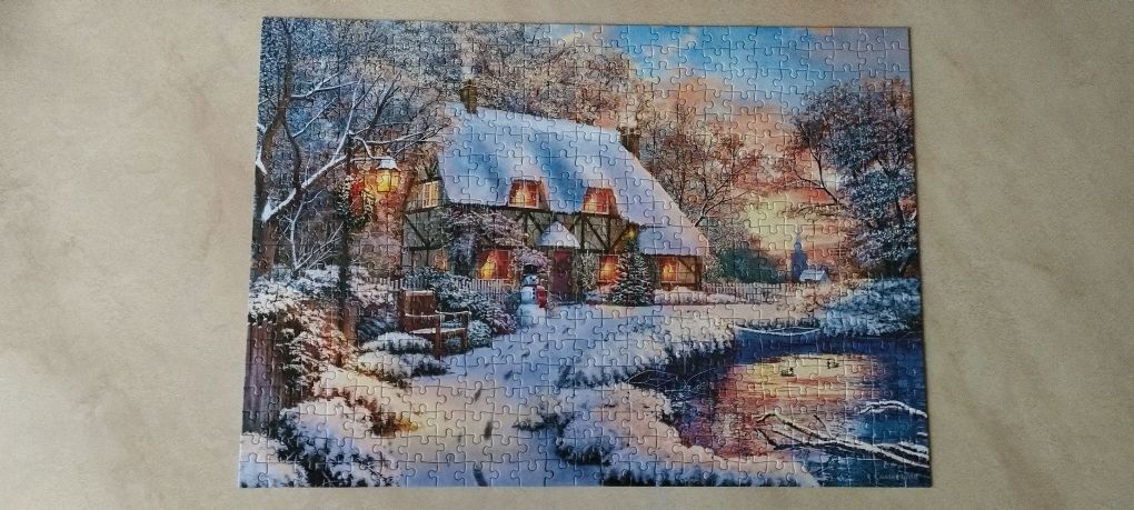 Puzzle Castorland 500 elementów Winter Cottage Zimowe kompletne 100%