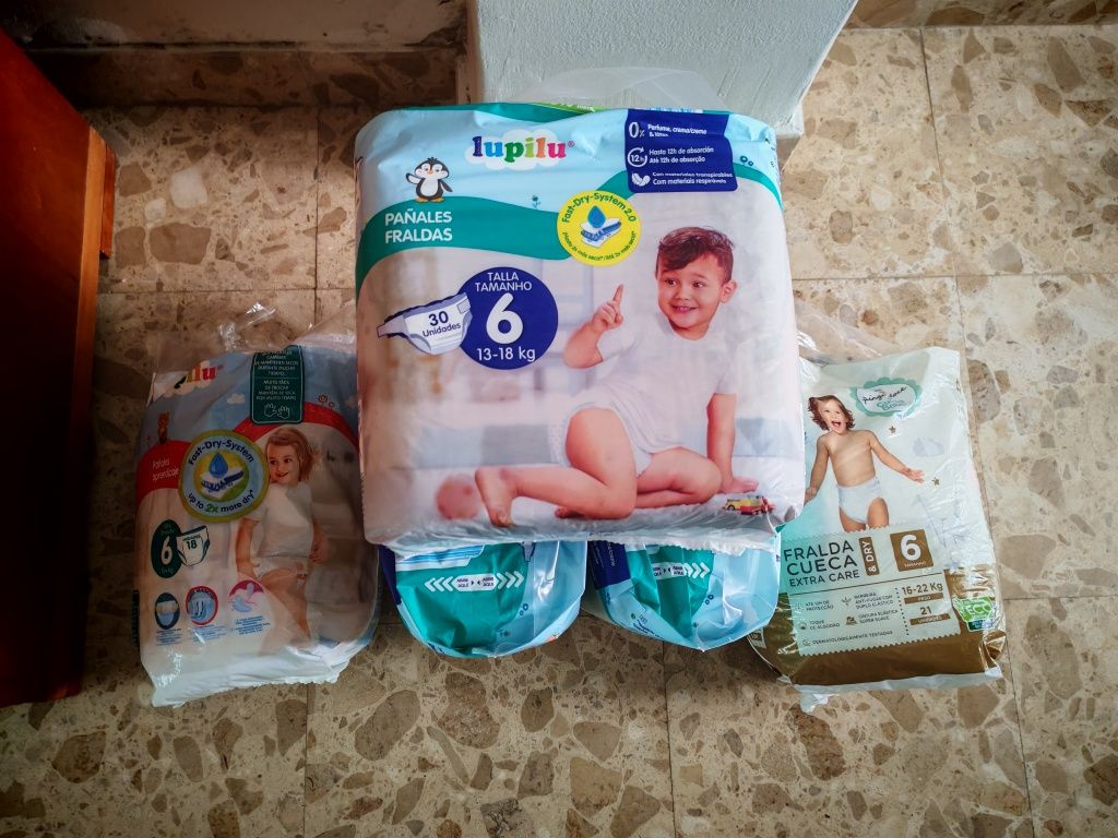 Fraldas Tamanho 6 (pacote fechado 30uni.)
