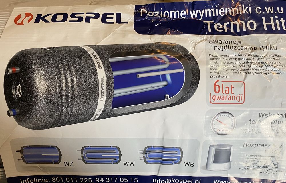 Poziomy wymiennik c.w.u boiler na ciepłą wodę 120L