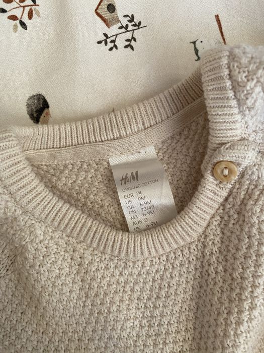 Dzianinowy komplet H&M kremowy 74
