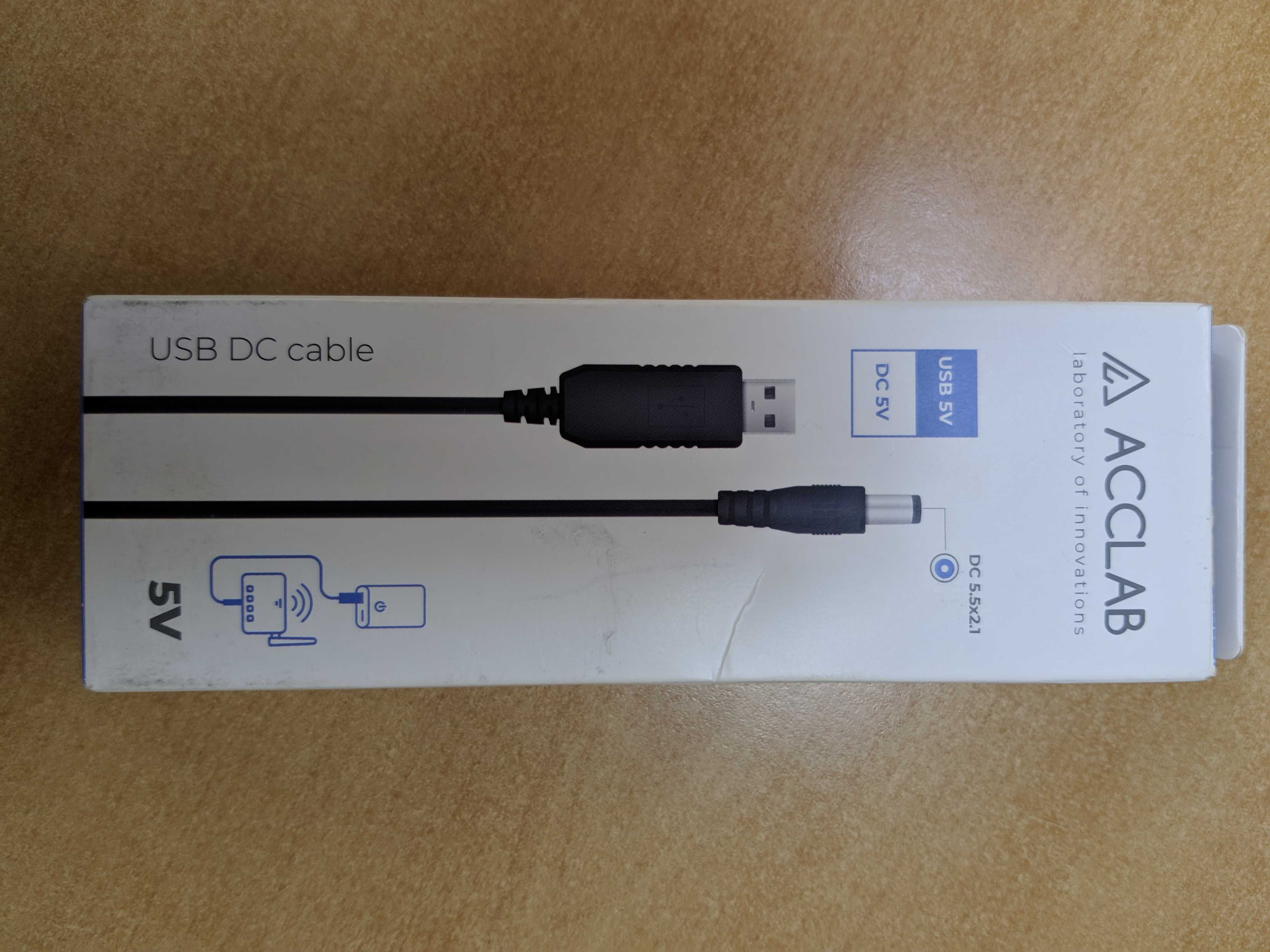 Кабель живлення ACCLAB USB to DC 5.5 х 2.1 мм 5 V 1.5 A 1 м