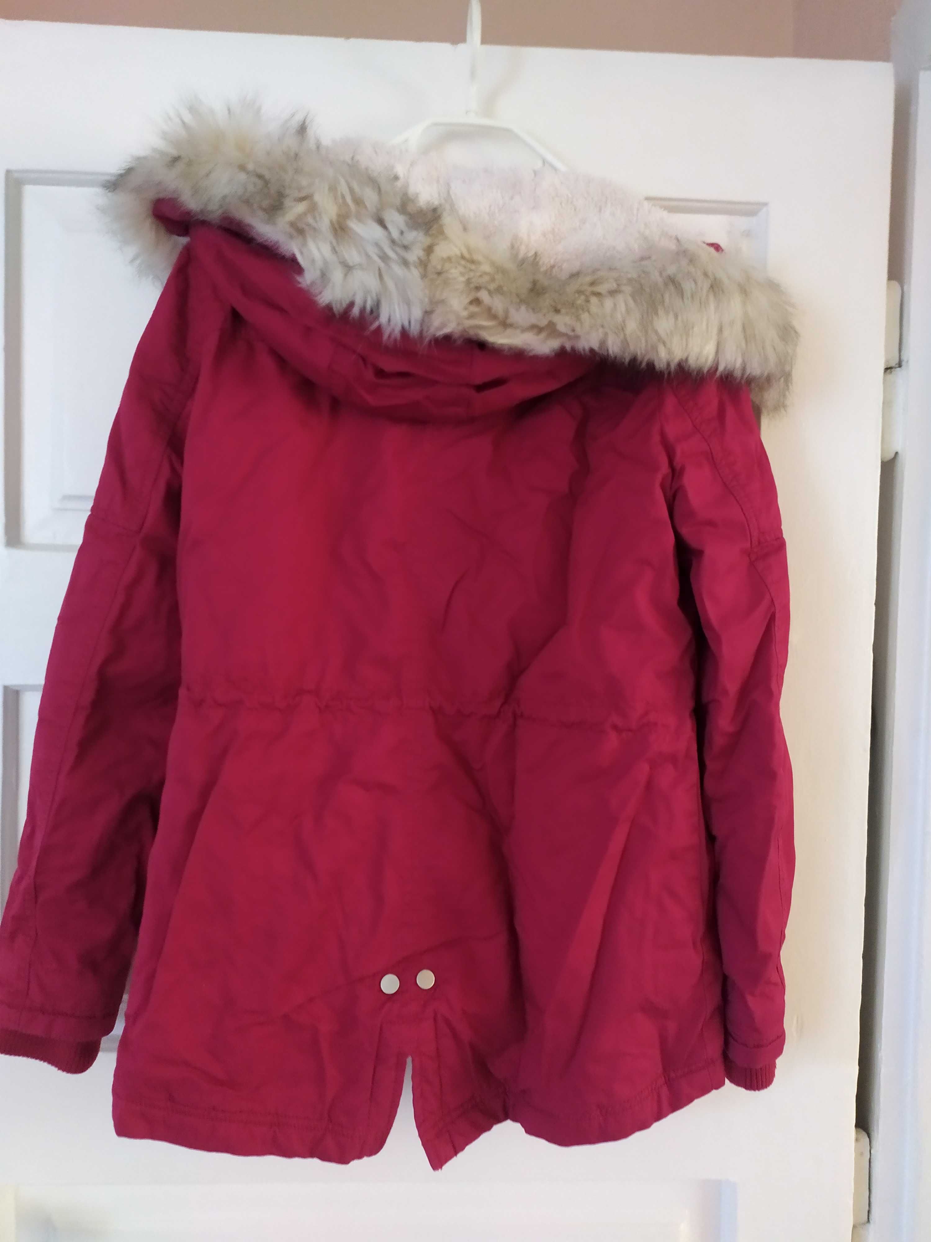 Bordowa kurtka parka zimowa Tally Weijl 38 M L