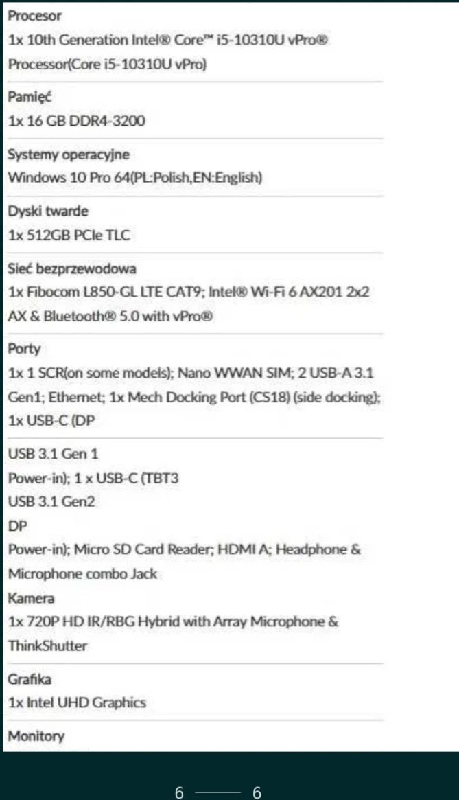 Notebook Lenovo T15