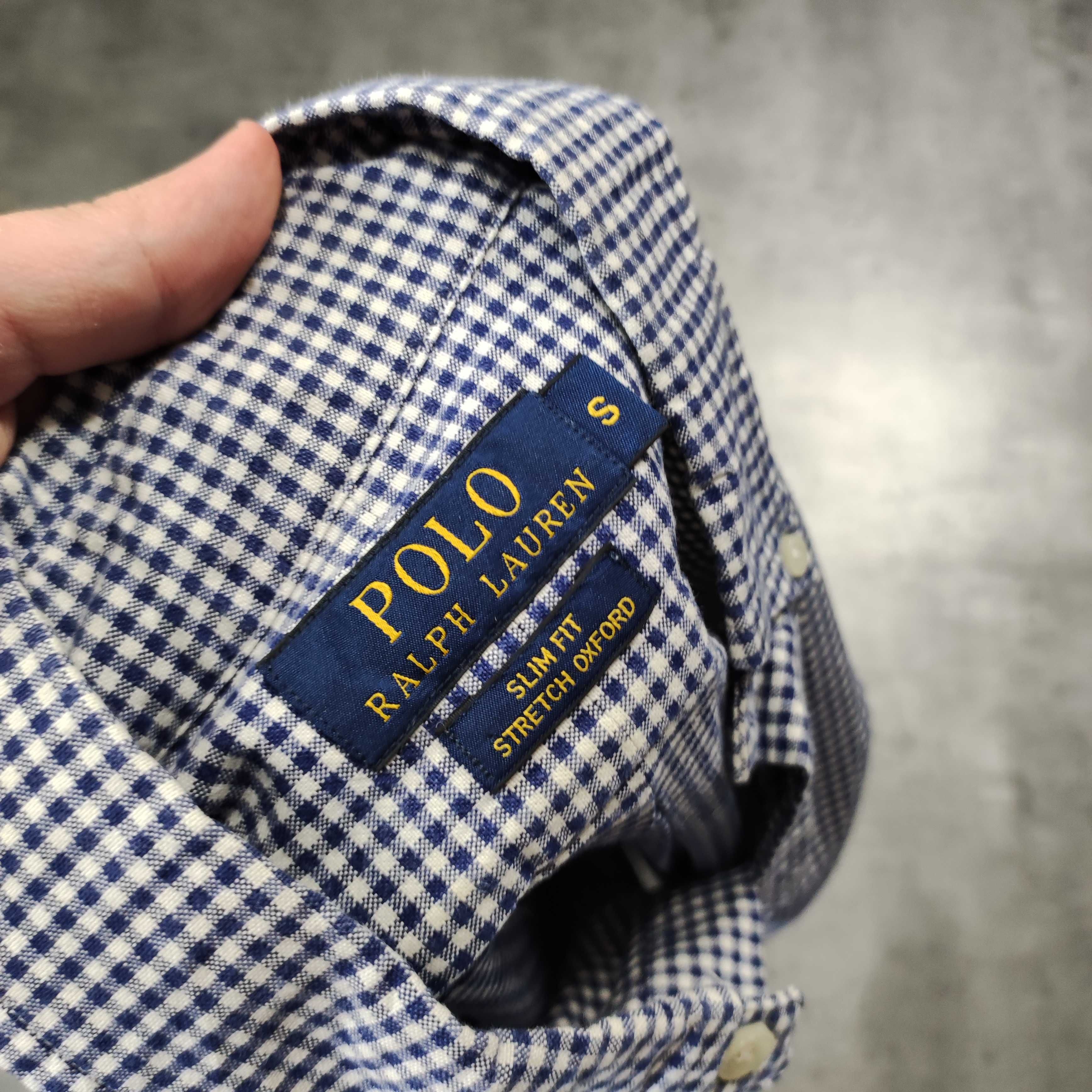 MĘSKA Elegancka Kratka Koszula Długi Rękaw PREMIUM Polo Ralph Lauren