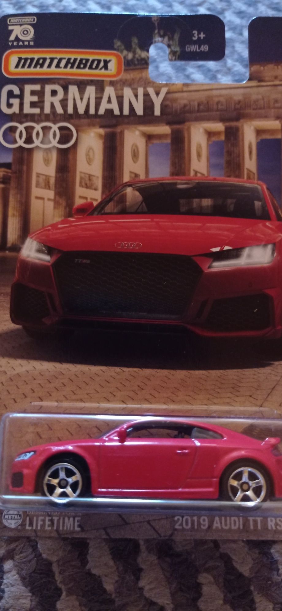 Matchbox 2019 Audi TT RS Coupe długa karta auto samochód resorak