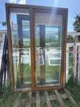 X okno tarasowe fix + drzwi 160x234 zloty dab (transport, ru, uchyl)