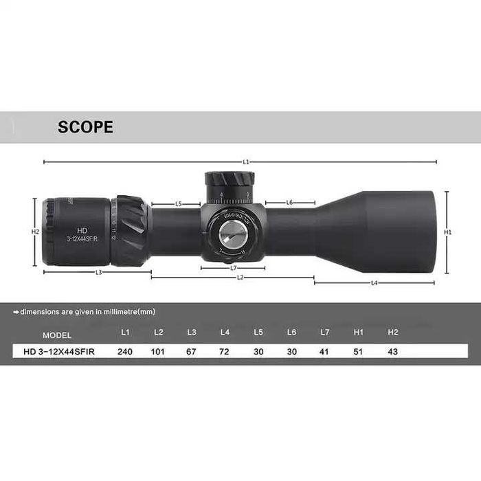 Оптический прицел Discovery HD 3-12x44 SFIR FFP Оптичний приціл оптика