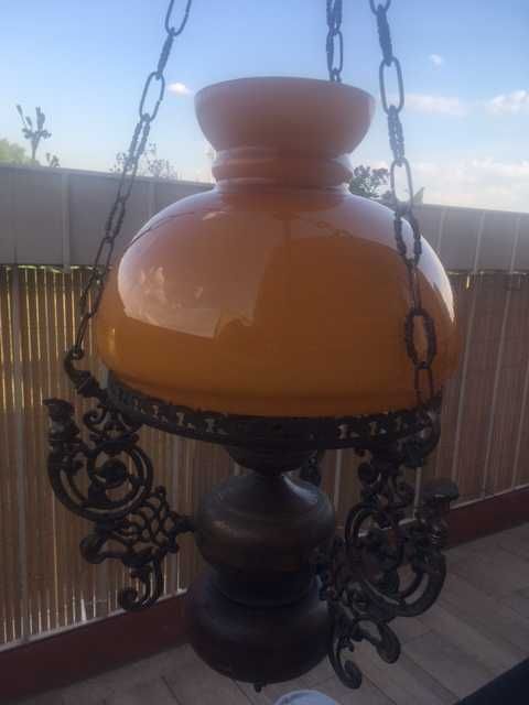 VINTAGE lampa sufitowa rustykalna, piękna duża, długość ok. 80 cm