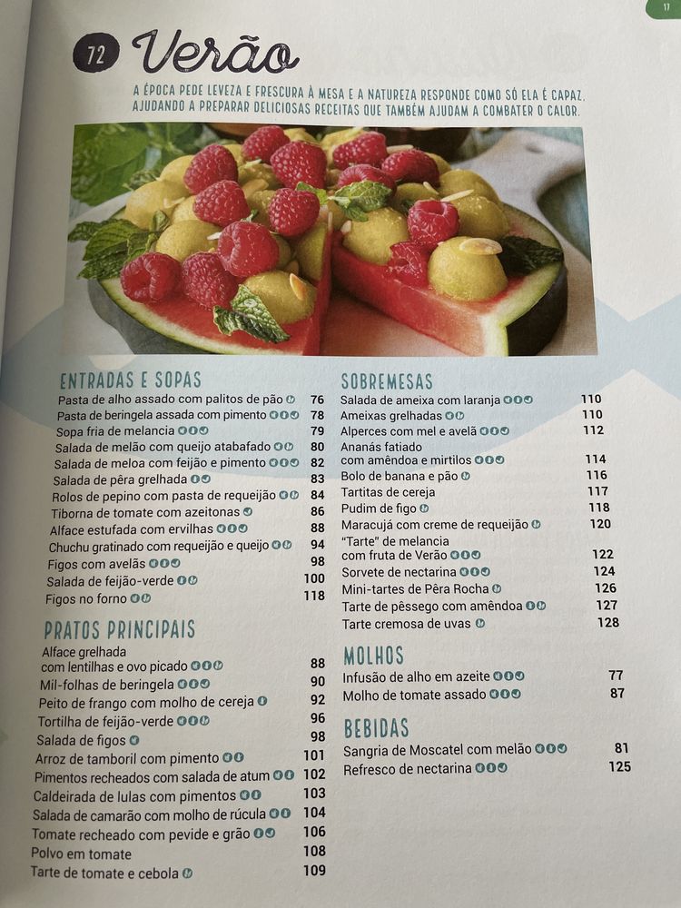 Livro culinária 4 estações