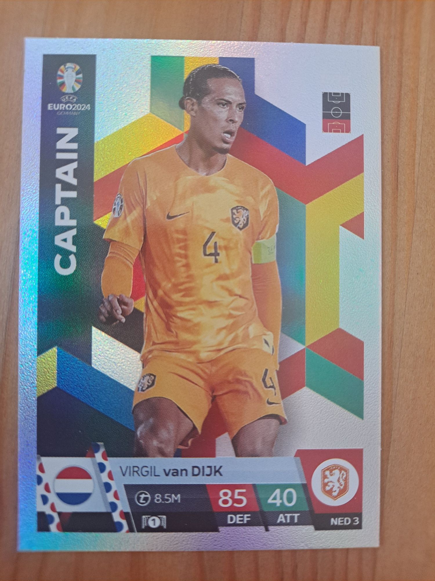 Virgil van Dijk. Captain.NED 3.Topps Euro 2024.