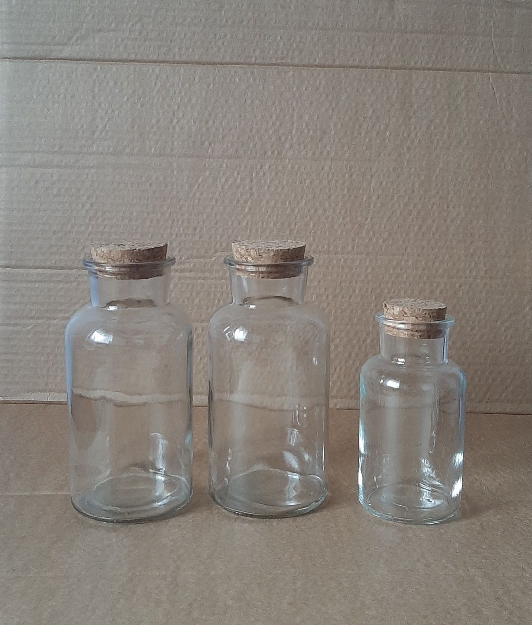 Butelki szklane ozdobne z korkiem