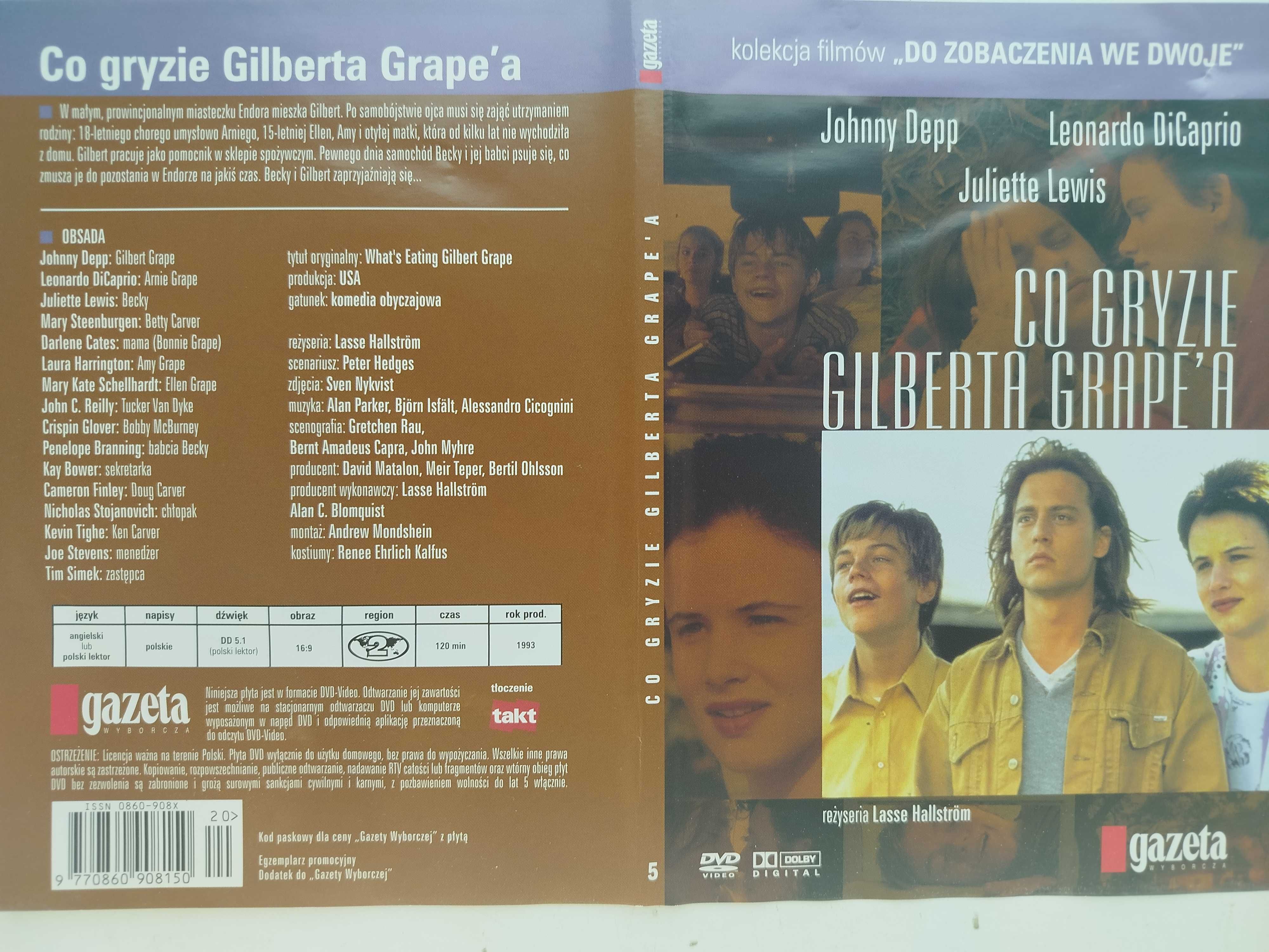 Co gryzie Gilberta Grape'a DVD Deep DiCaprio Lewis we dwoje dramat