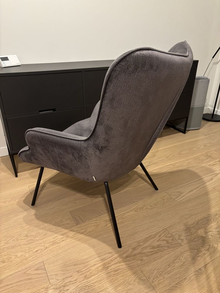 Fotel optisofa szary tkanina łatwo czyszcząca