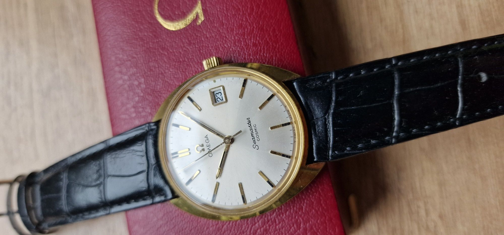 Omega Seamaster Cosmic Vintage Retro klasyczny zegarek złoty rolex