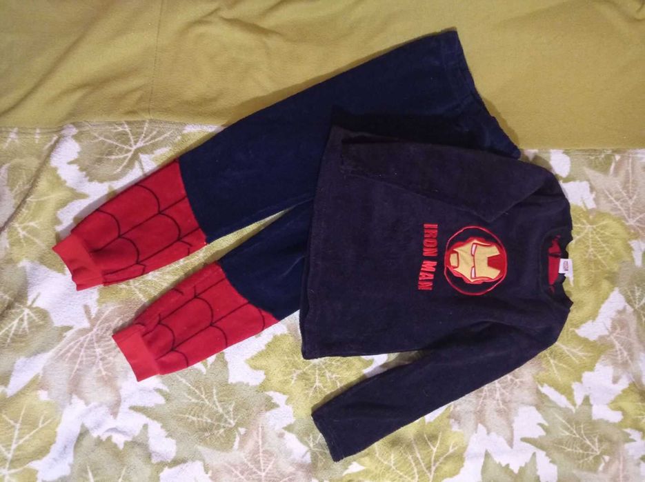 8-10л плюшевая кофта штаны пижама человек паук