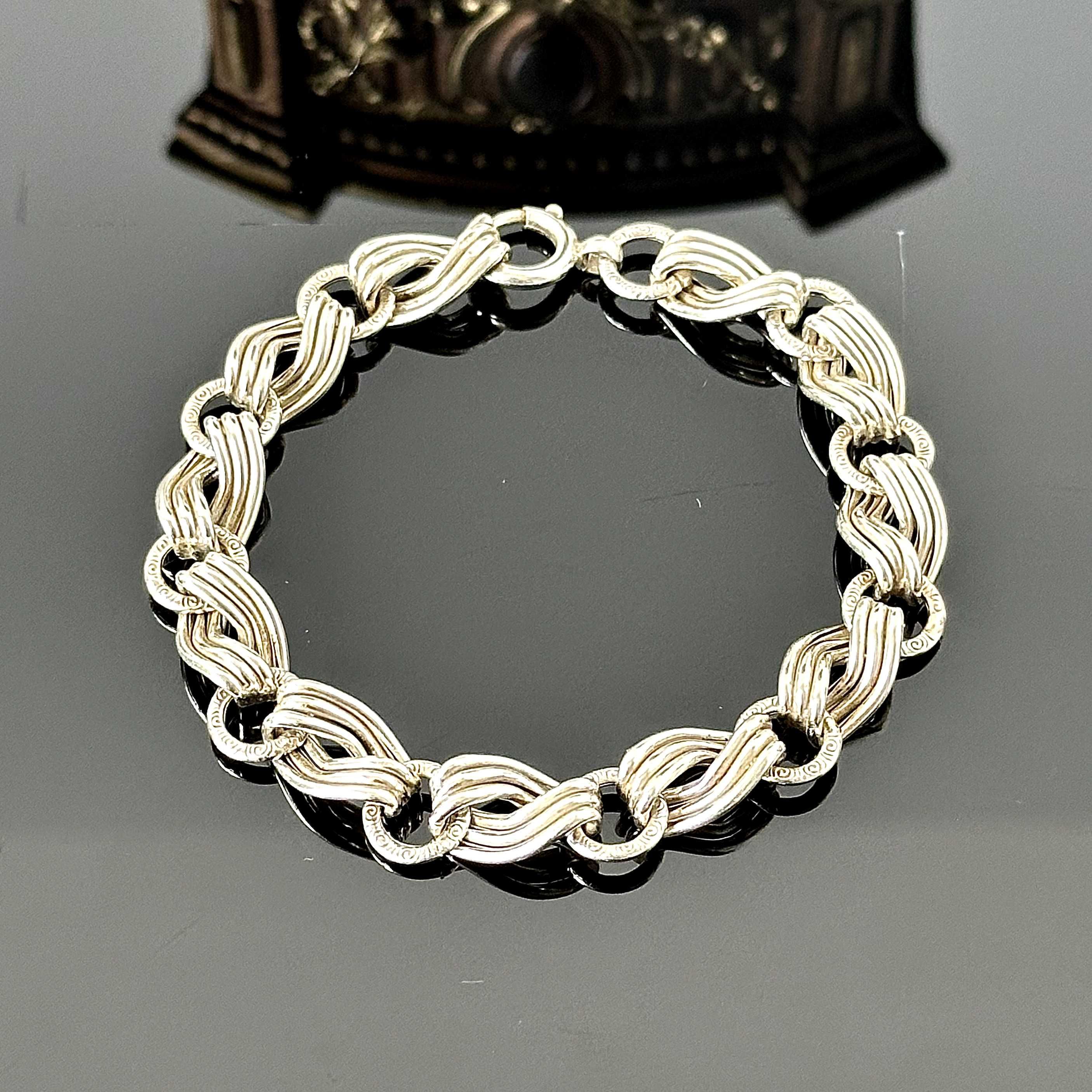 Srebrna bransoletka Art Deco z ok. 1920 roku z srebra próby 835