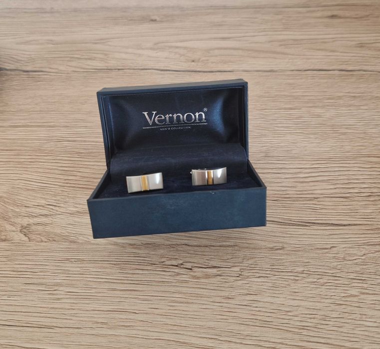 2 x Spinki do koszuli mankietów: VERON + MAŁPKA