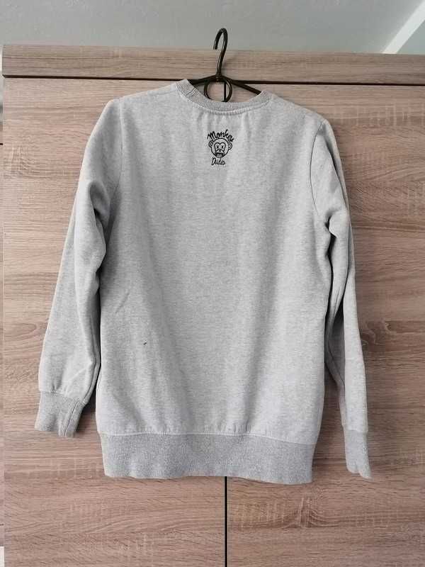Bluza szara z nadrukiem małpa moro fishbone new Yorker S męska