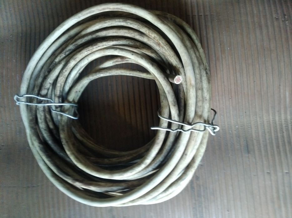 Кабел медний 1 жиловий 15 метрів в жосткій оплетці