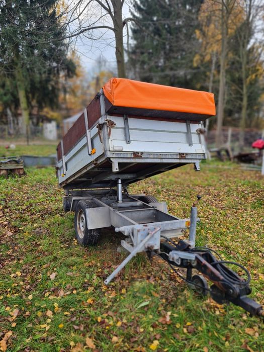 Przyczepka przyczepa  z kiprem mini traktor Kubota Iseki Yanmar