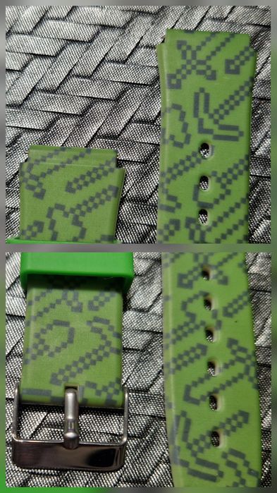 Pasek do zegarka elektronicznego LCD dla dziecka zielony Minecraft