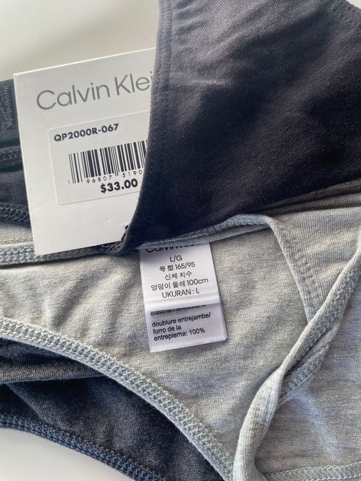 Majtki stringi Calvin Klein rozmiar  L 3 pak szare