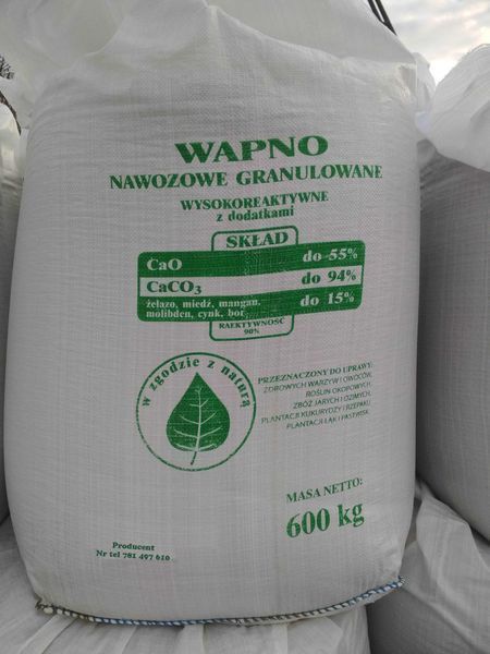 Wapno granulowane nawozowe i magnezowe