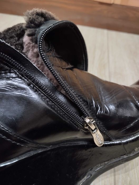 Шкіряні чоботи/черевики зимові жіночі