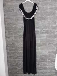 Długa czarna sukienka Boohoo r. 44 zaw. 95% wiskoza