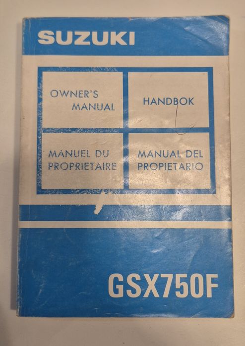 Manual de proprietário da moto Suzuki GSX 750 F  1992