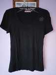 147/ czarny t-shirt damski, wiskoza rozm. M