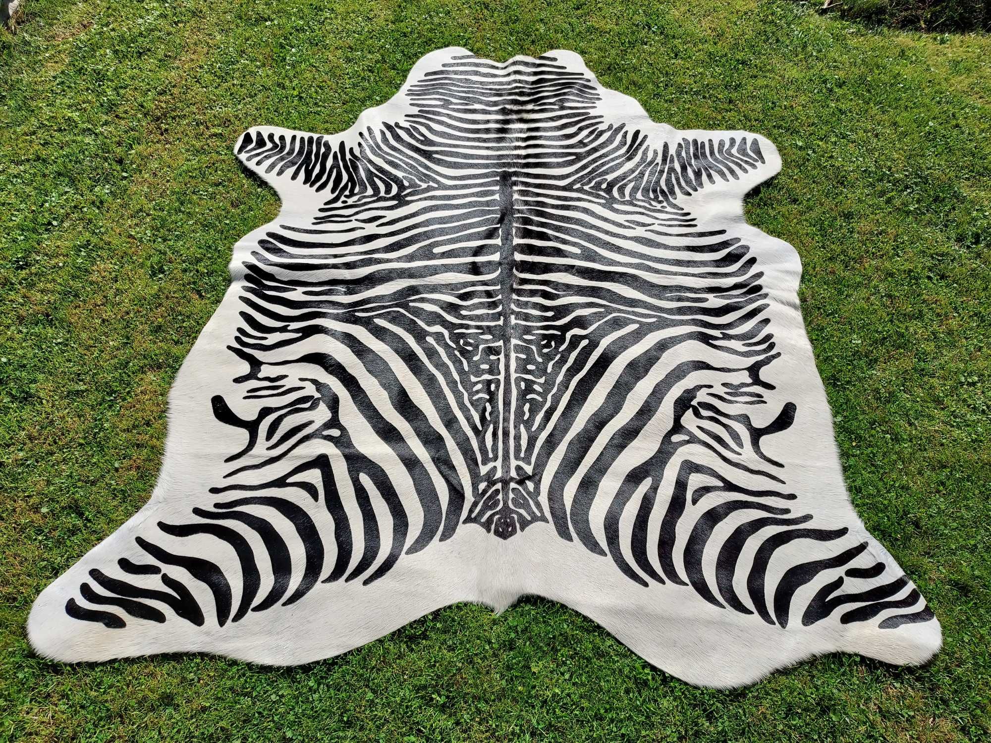 Skóra z Zebry Dywan Skóra Naturalna Zebra Skóra Bydlęca Wzór Zebry