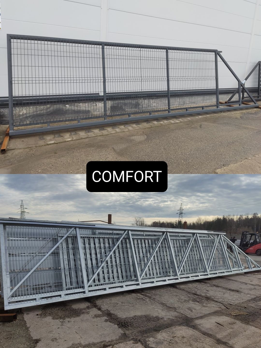 Brama przesuwna panelowa 5mx1,42m, ocynk ogniowy+RAL, dostawa PL