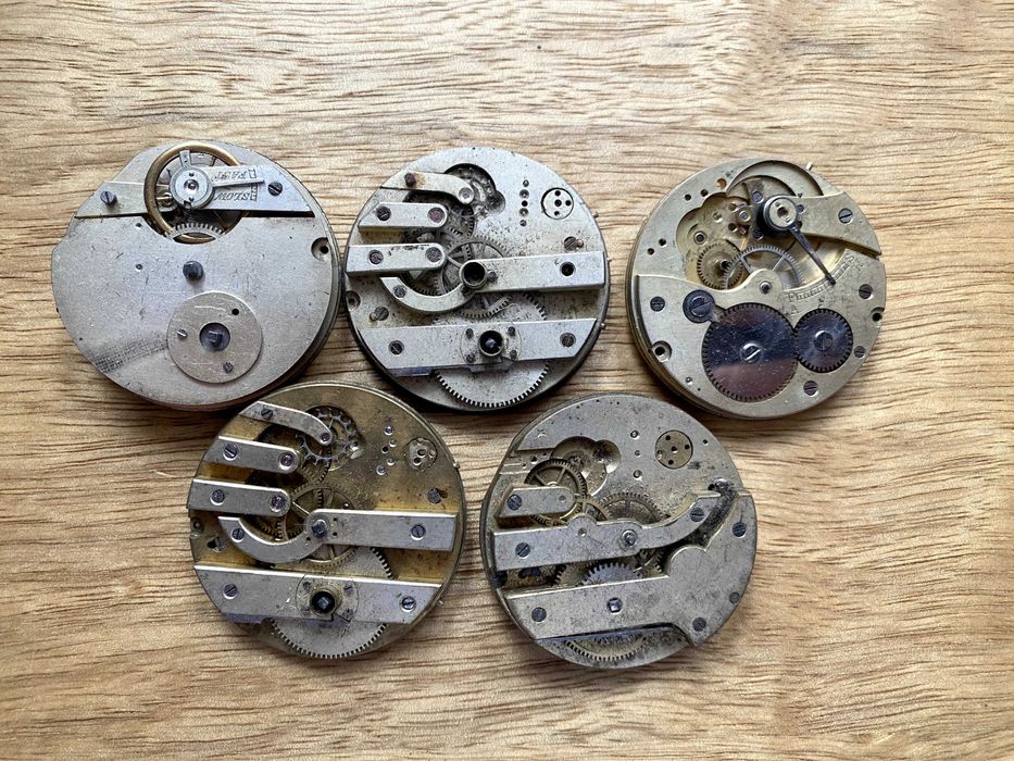 Lot, zestaw 5 mechanizmów do zegarków kieszonkowych. M13