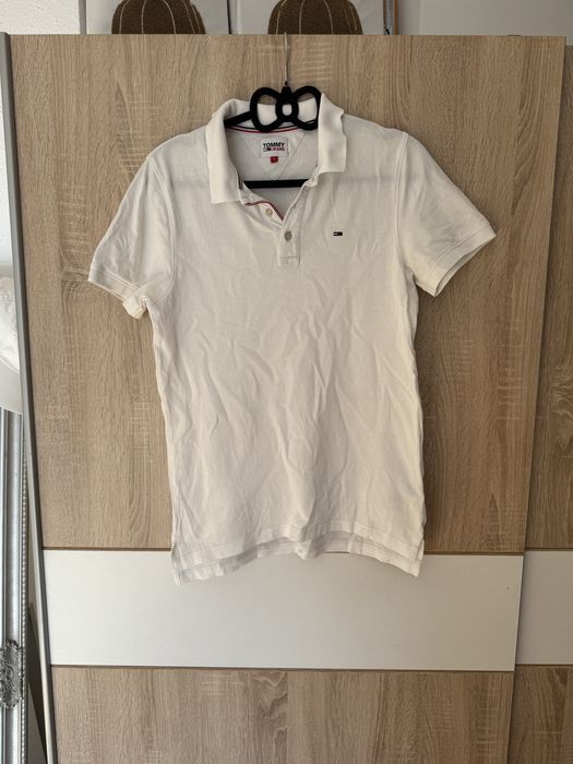 Koszulka Polo Tommy Jeans S biała nowa kolekcja damska elegancka