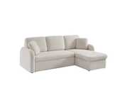 Sofá cama bouclé com chaise longue com arrumação
