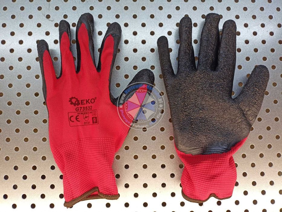 Rękawice ochronne r.9 latex czerwone lateks 1 para rękawice robocze 9