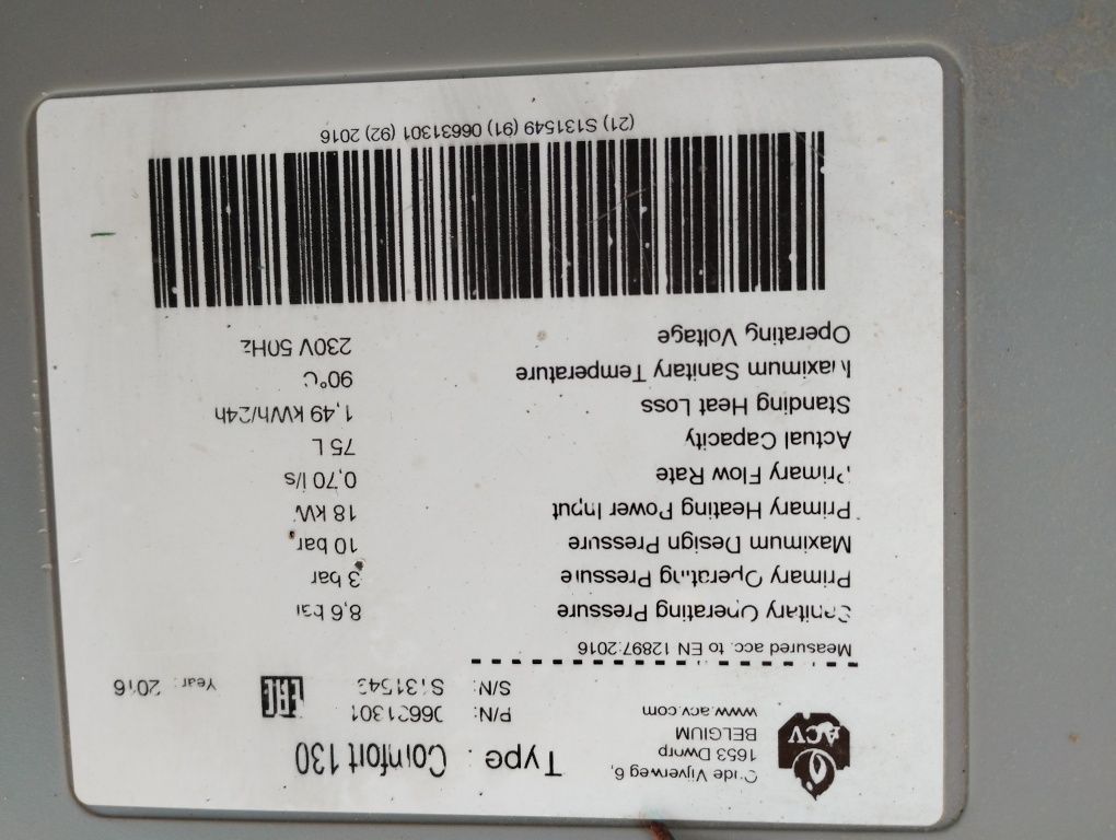 Zasobnik na wodę bojler ACV comfort 75 l.