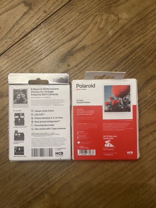 Polaroid Film SX-70 Color e Preto Branco 600
