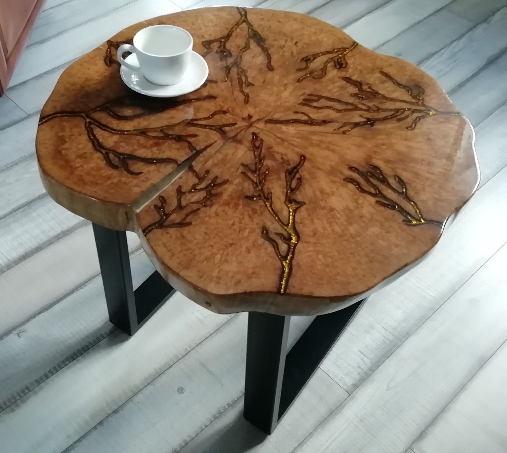 Dębowy stolik kawowy stół plaster
