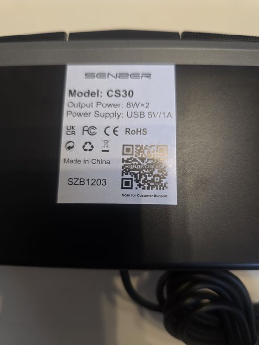 Głośniki Bluetooth SENZER CS30 z dynamicznym światłem LED.