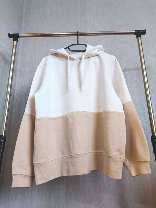 Sinsay biało-brązowa damska bluza z kapturem roz. L stan bardzory